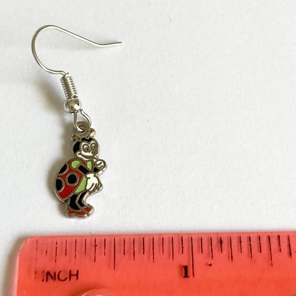 Vintage Disney Francis Ladybug Earrings It's a Bugs Life Charm Dangle Enamel - Picture 8 of 9